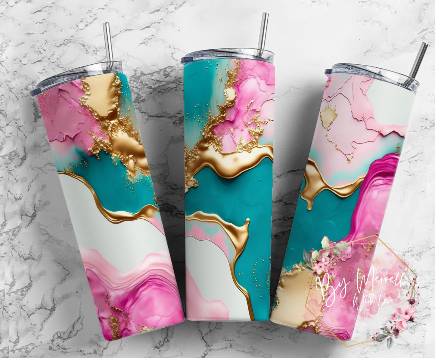 Pink and Gold Tumbler