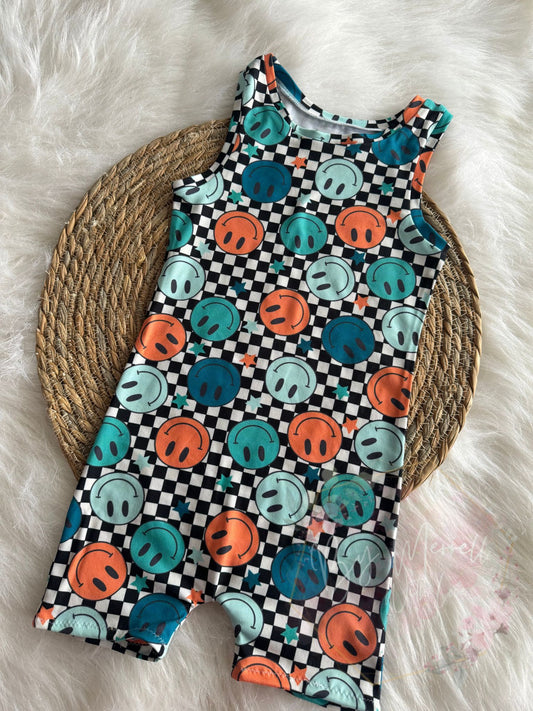 Checkered Smiles Ollie Romper