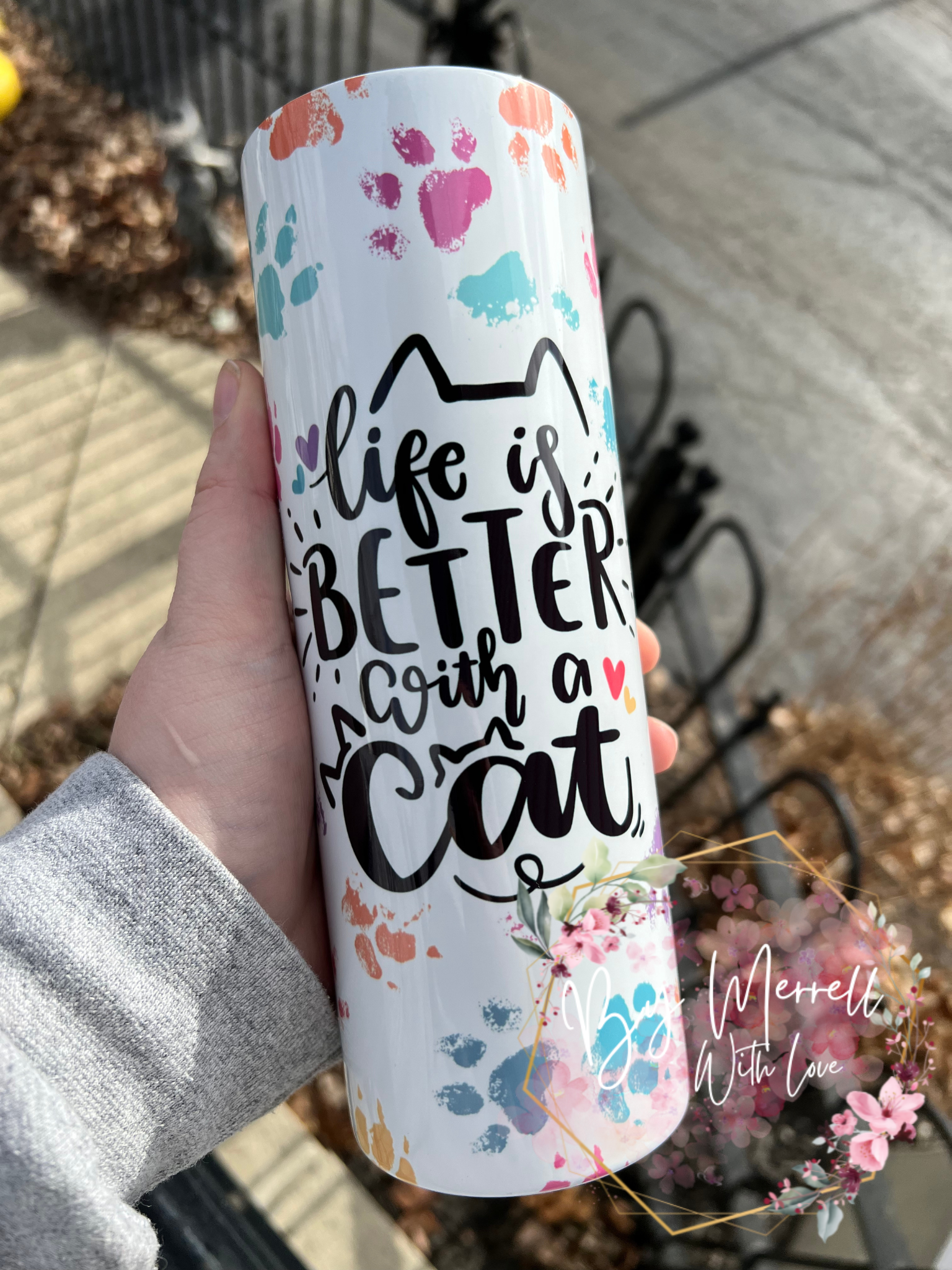 Tumbler 20oz Cats & Bookslife is Good 