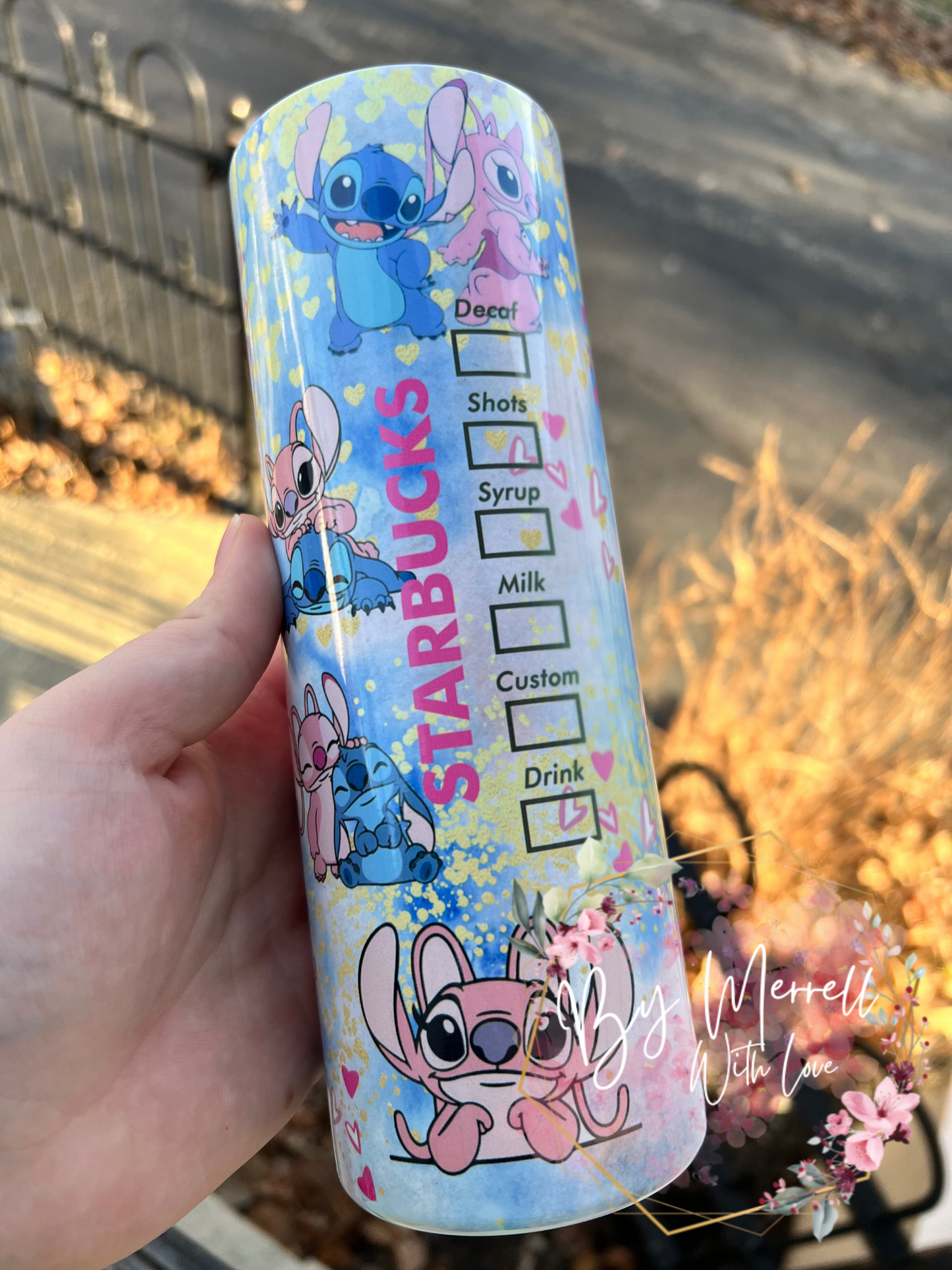 Stitch & Angel Valentines Tumbler